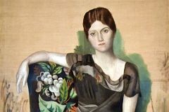 Pablo Picasso 1918 Portrait of Olga in The Armchair From Musee Picasso Paris At New York Met Breuer Unfinished